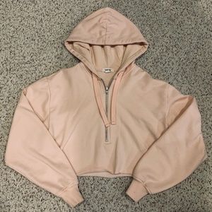 Pink cropped hoodie